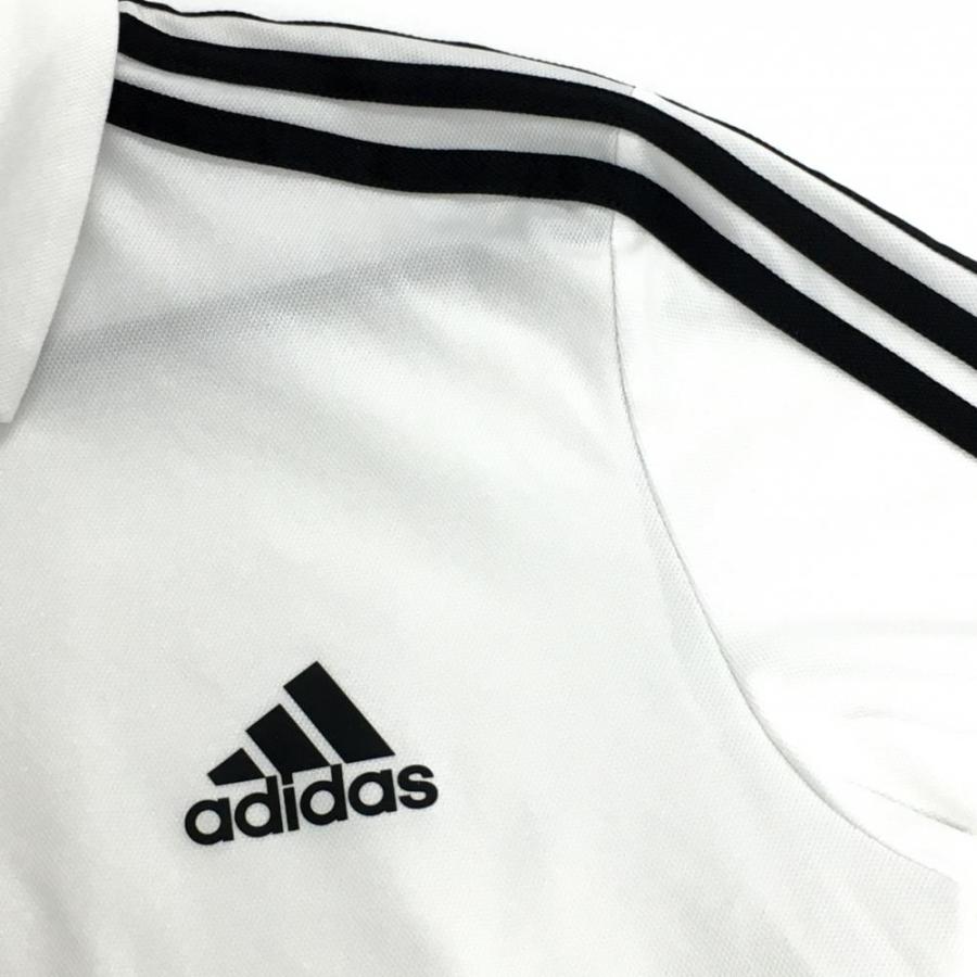 adidas（アディダス） 半袖ポロシャツ 白×黒 肩3ライン メンズ M