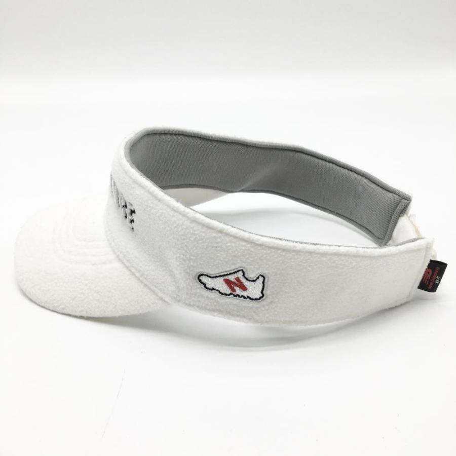 New Balance（ニューバランス） サンバイザー 白 微起毛 ロゴ刺しゅう
