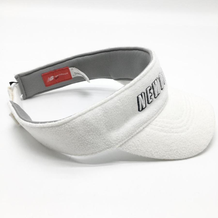 New Balance（ニューバランス） サンバイザー 白 微起毛 ロゴ刺しゅう