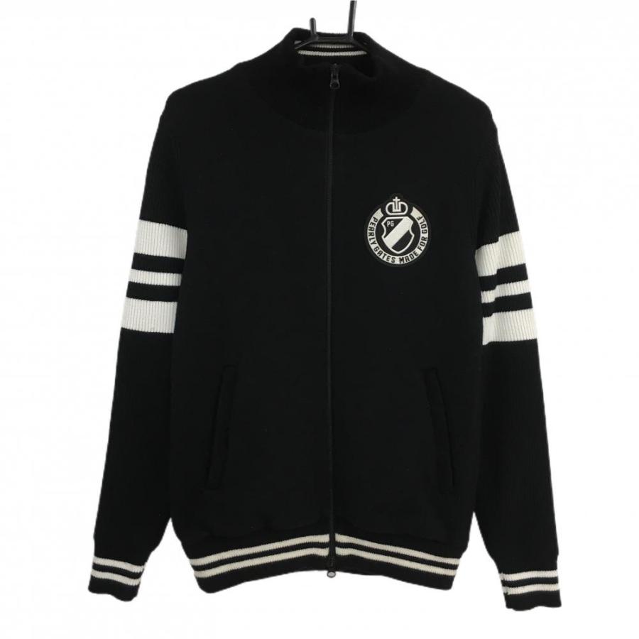 美品PEARLYGATES パーリーゲイツ ニットジャケット 総柄 白×黒 PEARLY GATES（パーリーゲイツ） 【美品】パーリーゲイツ ニット