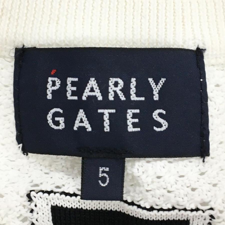 PEARLY GATES ゴルフ　メンズ　白黒　ニットジャケット サイズ4 PEARLY GATES 【美品】パーリーゲイツ ニットジャケット 白×黒