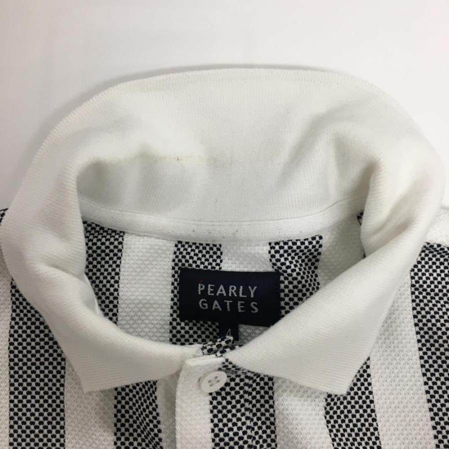 PEARLY GATES（パーリーゲイツ） 半袖ポロシャツ 白×ダークネイビー