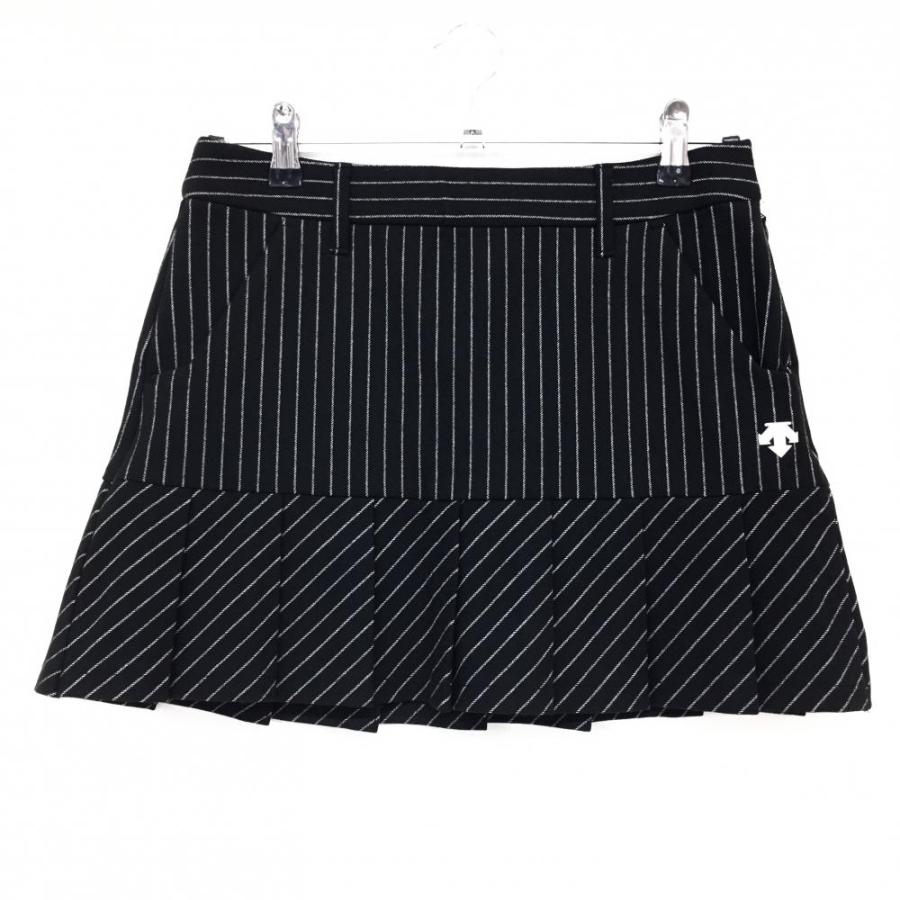 DESCENTE GOLF 【超美品】デサントゴルフ スカート 黒×白 ストライプ