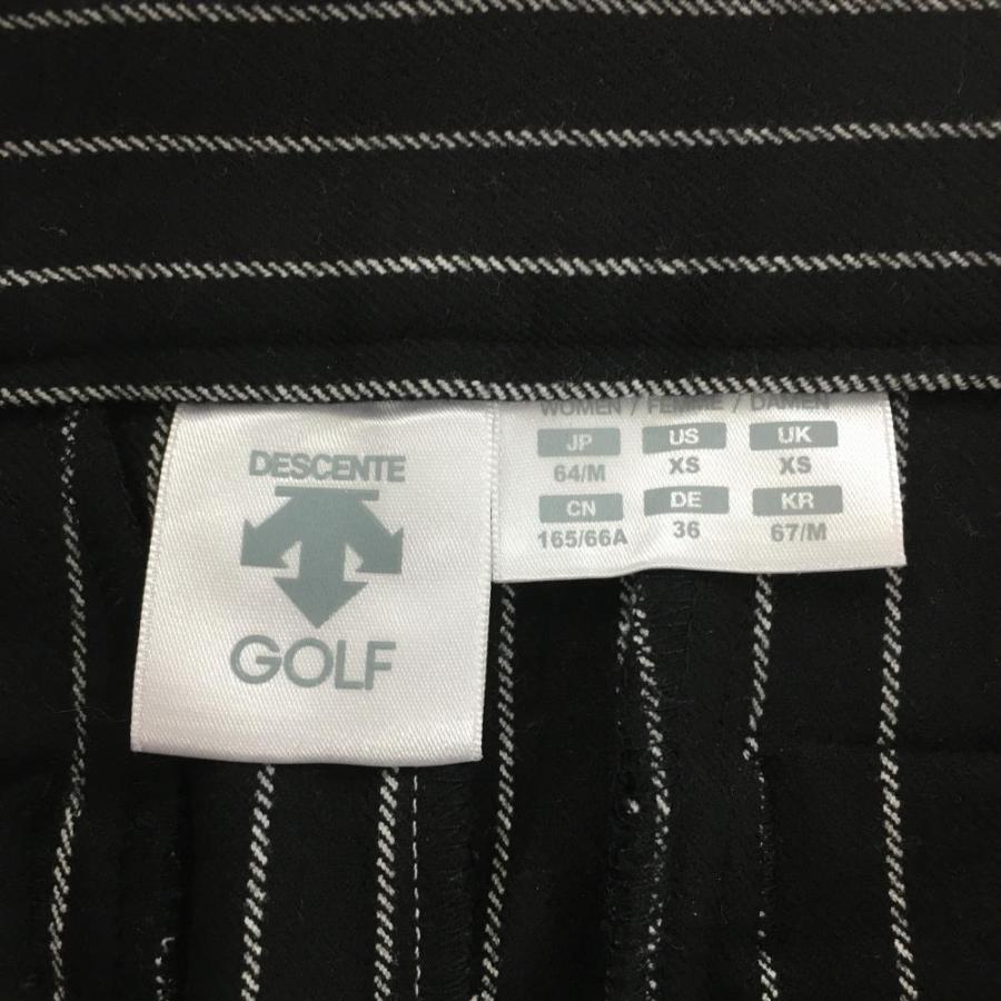 DESCENTE GOLF 【超美品】デサントゴルフ スカート 黒×白 ストライプ