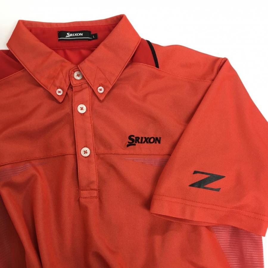 SRIXON スリクソン 半袖ポロシャツ オレンジ 肩・サイド黒ライン ロゴ