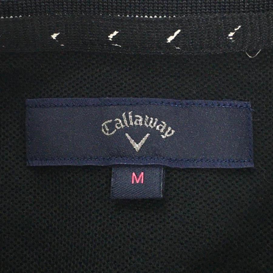 Callaway（キャロウェイ） 半袖ポロシャツ 黒 襟ボーダー 胸ポケット