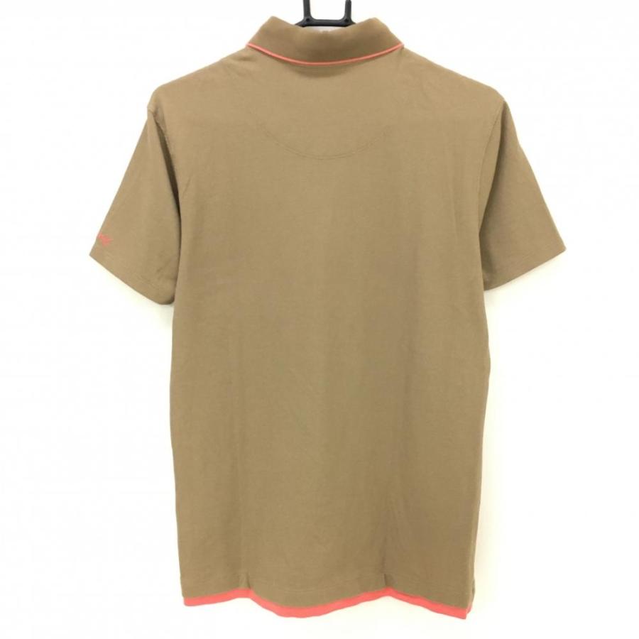 23区GOLF 【美品】23区ゴルフ 半袖ポロシャツ ブラウン×ピンク 胸