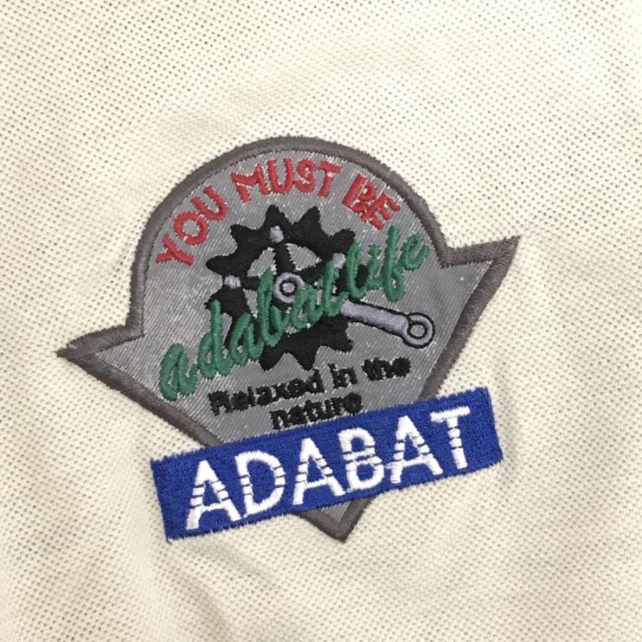 adabat（アダバット） 長袖ポロシャツ アイボリー×黒 複数ワッペン