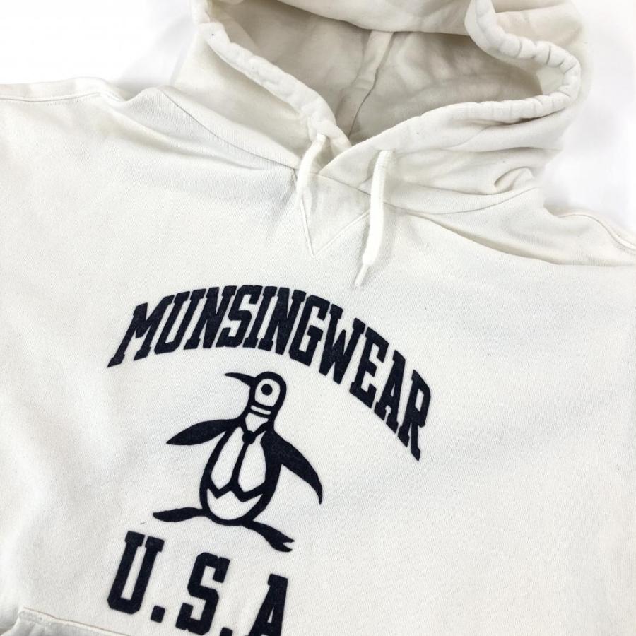 マンシングウェア ニットパーカー Munsingwearレディース ゴルフウェア Munsingwear（マンシングウェア） パーカー 白×ネイビー ビッグロゴ