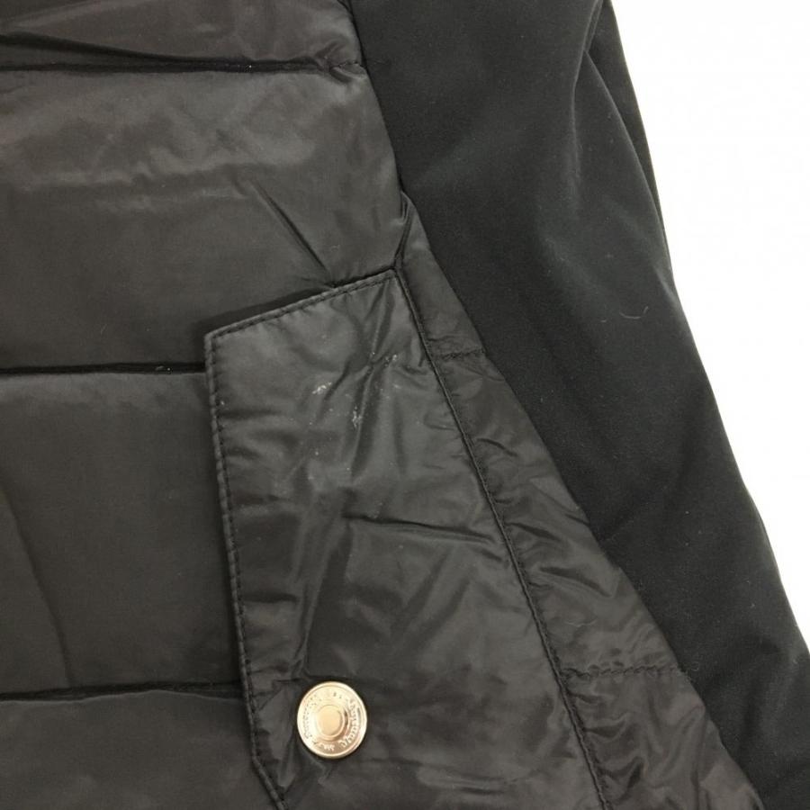 Munsingwear（マンシングウェア） 異素材ダウンベスト 黒×白 ロゴ
