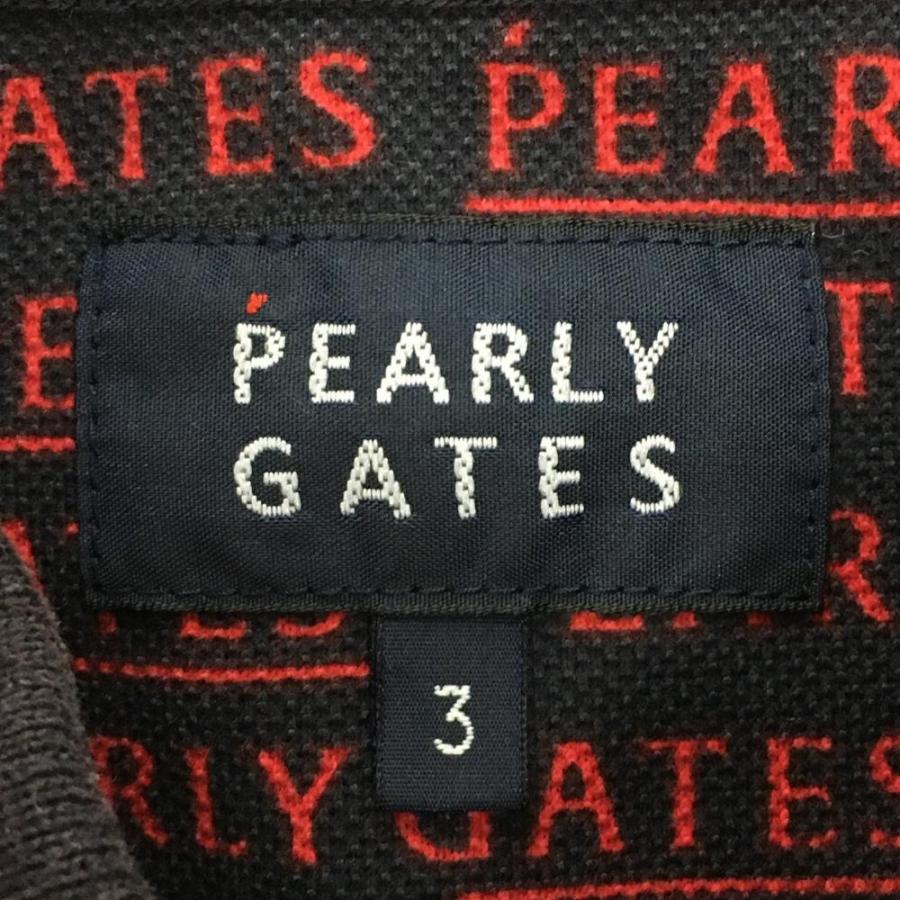 PEARLY GATES（パーリーゲイツ） 半袖ポロシャツ ネイビー×レッド ロゴ