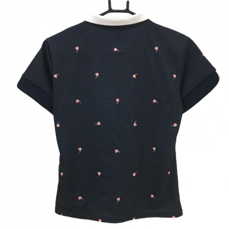 PUMA（プーマ） 【美品】プーマ 半袖ポロシャツ ネイビー×ピンク 総柄