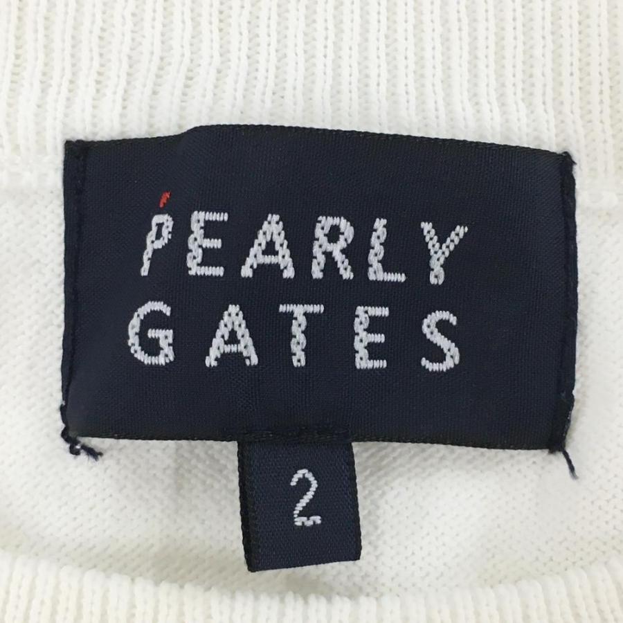パーリーゲイツ　PEARLY GATES ロゴワッペンニット　セーター　トップス PEARLY GATES（パーリーゲイツ） セーター 白×ダークネイビー ロゴ