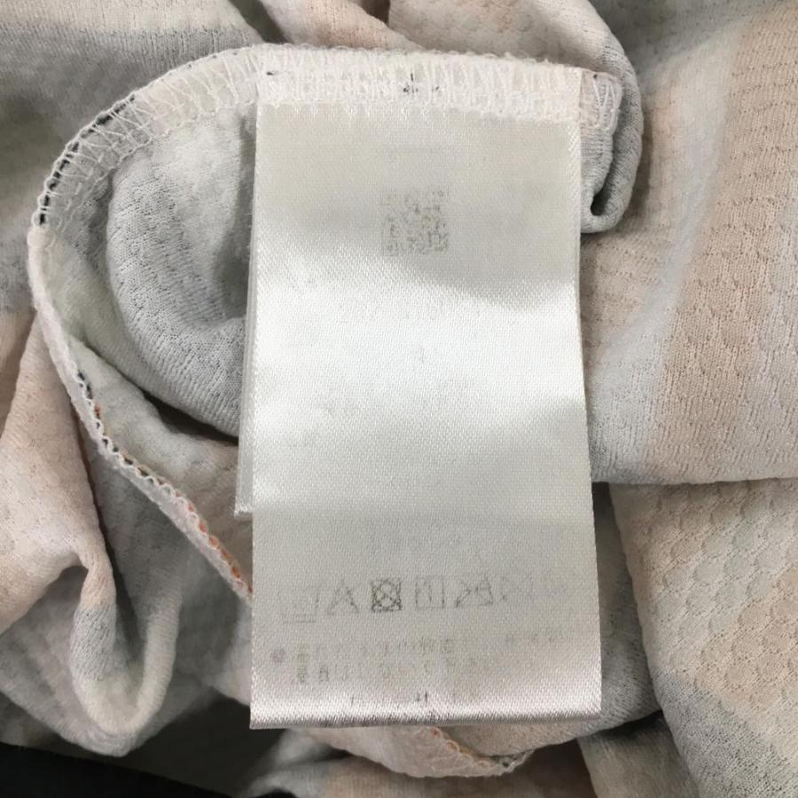 【美品】ジャックバニー 半袖ポロシャツ 白×黒×オレンジ ボーダードット×ストライプ メンズ 4(M) ゴルフウェア 2023年モデル Jack Bunnyの画像