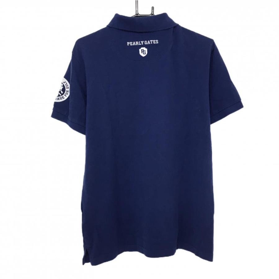 PEARLY GATES 30周年ネイビー ポロシャツ PEARLY GATES パーリーゲイツ 半袖ポロシャツ ネイビー×白 30