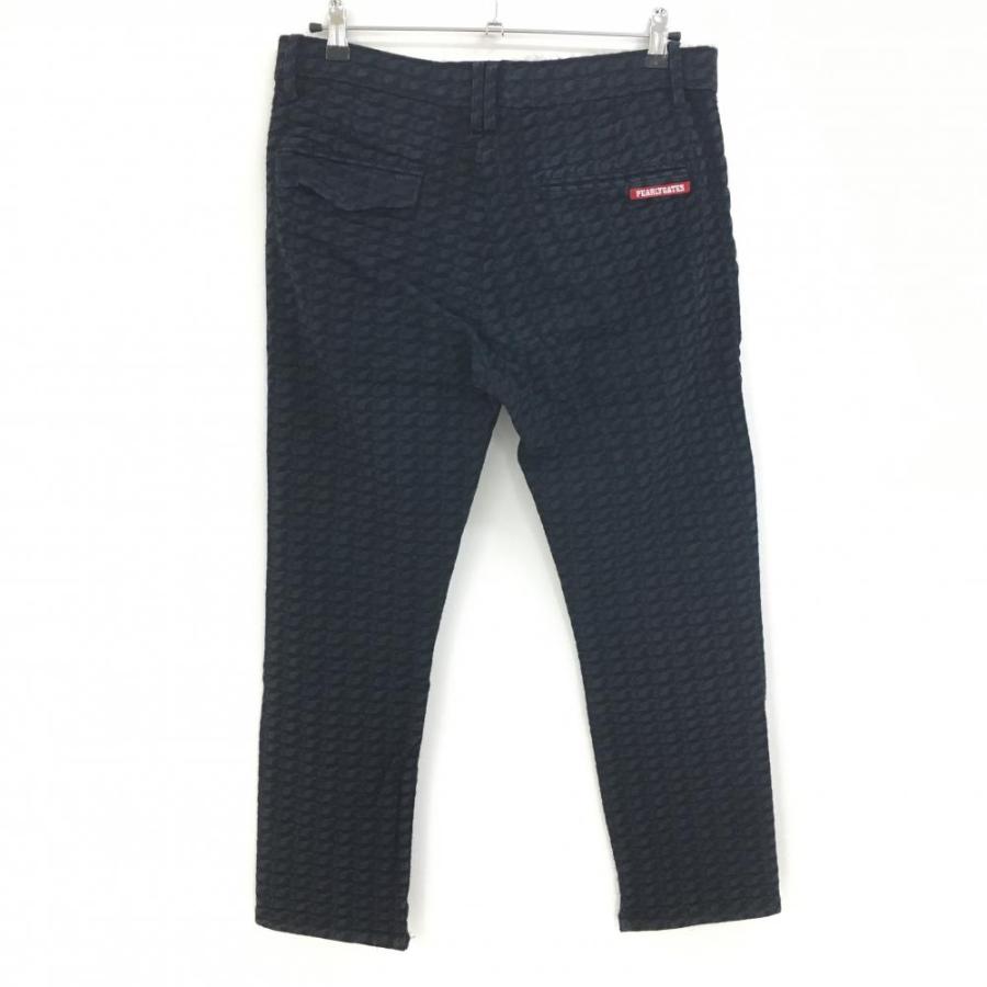 パーリーゲイツ　パンツ　総柄　ネイビー　紺　3 S〜M相当　ストレッチ　ゴルフ PEARLY GATES（パーリーゲイツ） パンツ ネイビー 総柄 凹凸生地 所々