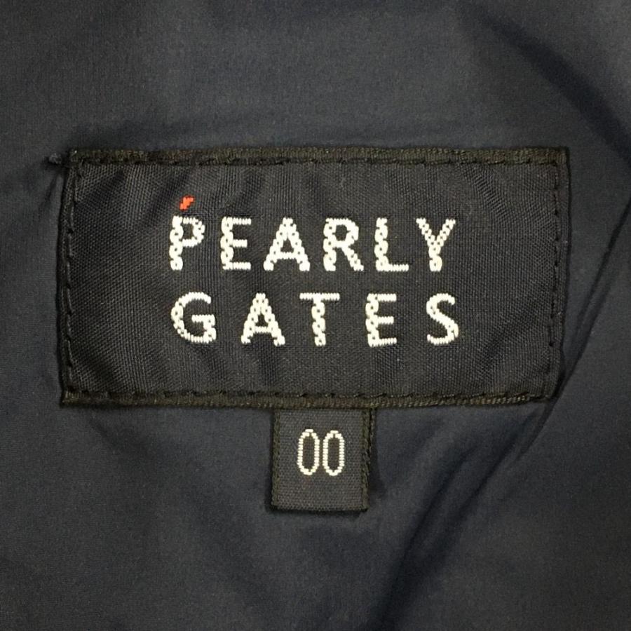 【パーリーゲイツ】美品 中綿 総柄 ブラック 0サイズ レディース PEARLY GATES（パーリーゲイツ） 中綿ナイロンパンツ ネイビー×黒 総柄