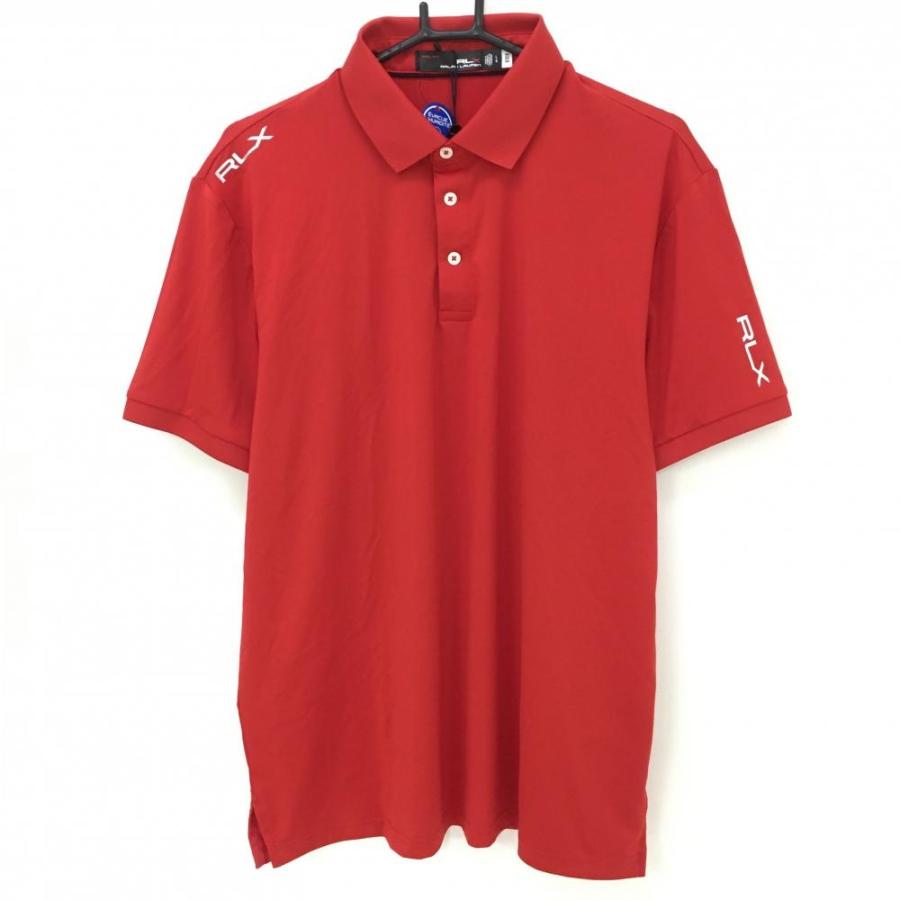 RLX 【新品】RLXラルフローレン 半袖ポロシャツ レッド ロゴシルバー