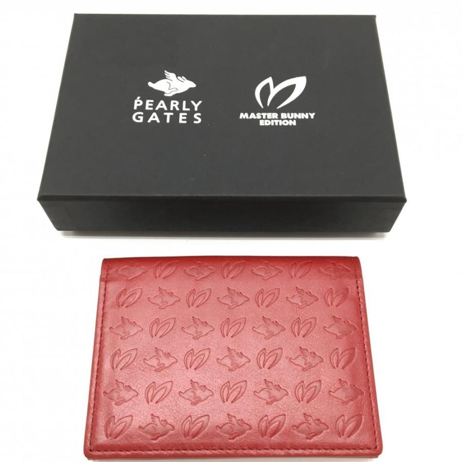 PEARLY GATES レッド 小物入れ 超美品】パーリーゲイツ 小物入れ レッド×黒 ニコちゃん スマイル