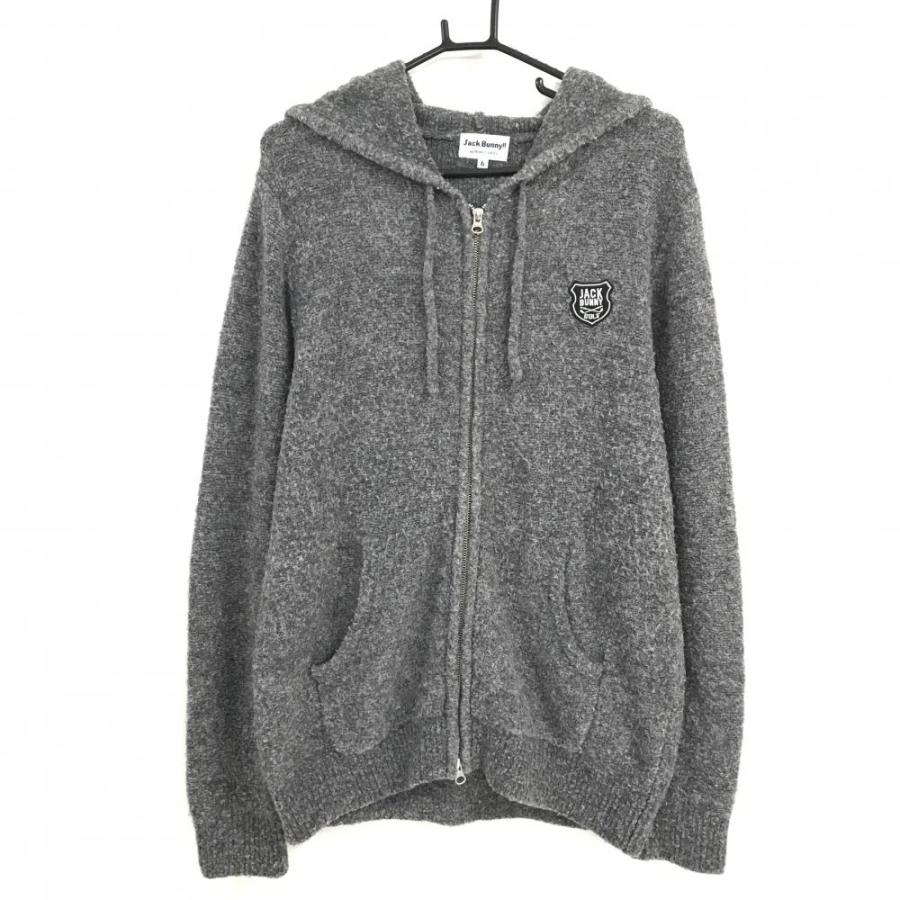 ジャックバニー☆ニットジップパーカー☆ゴルフウェア Jack Bunny Jack Bunny!!（ジャックバニー） ニットジップパーカー グレー ウール