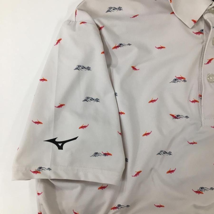 MIZUNO（ミズノ） 【美品】ミズノ 半袖ポロシャツ 白×レッド 金魚総柄