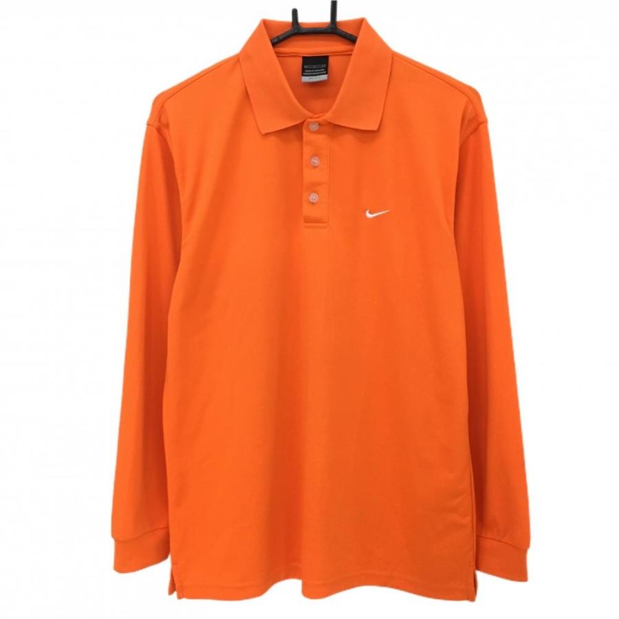 NIKE（ナイキ） 【美品】ナイキ 長袖ポロシャツ オレンジ 地模様総柄