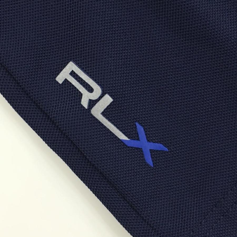 RLX 【美品】RLXラルフローレン 半袖ポロシャツ ネイビー×白 袖 