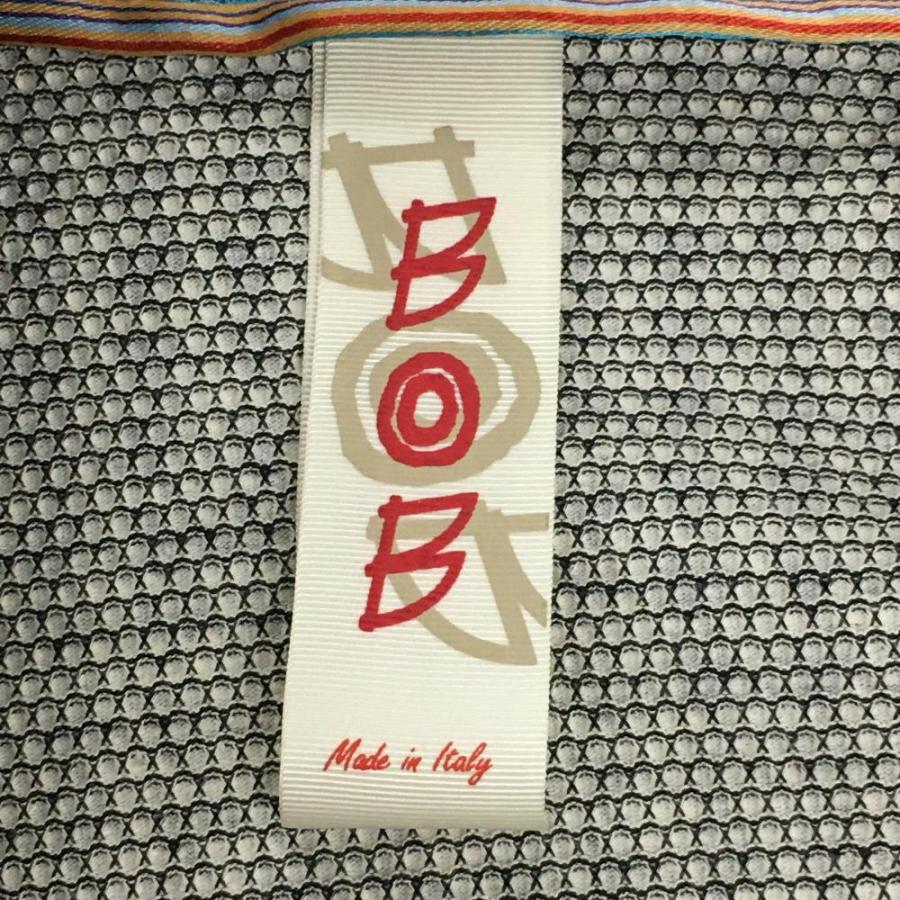 BOB 【美品】ボブ テーラードジャケット ネイビー×白 格子織生地