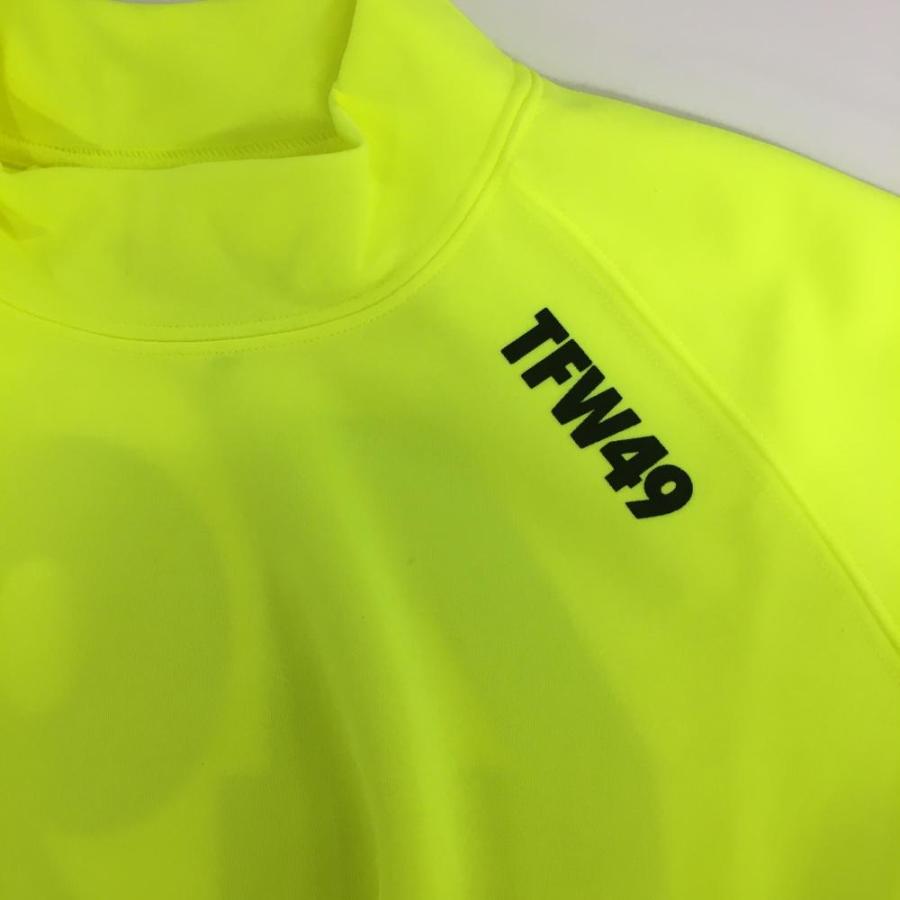 TFW49 【新品】TFW49 半袖ハイネックシャツ 蛍光イエロー ロゴ黒