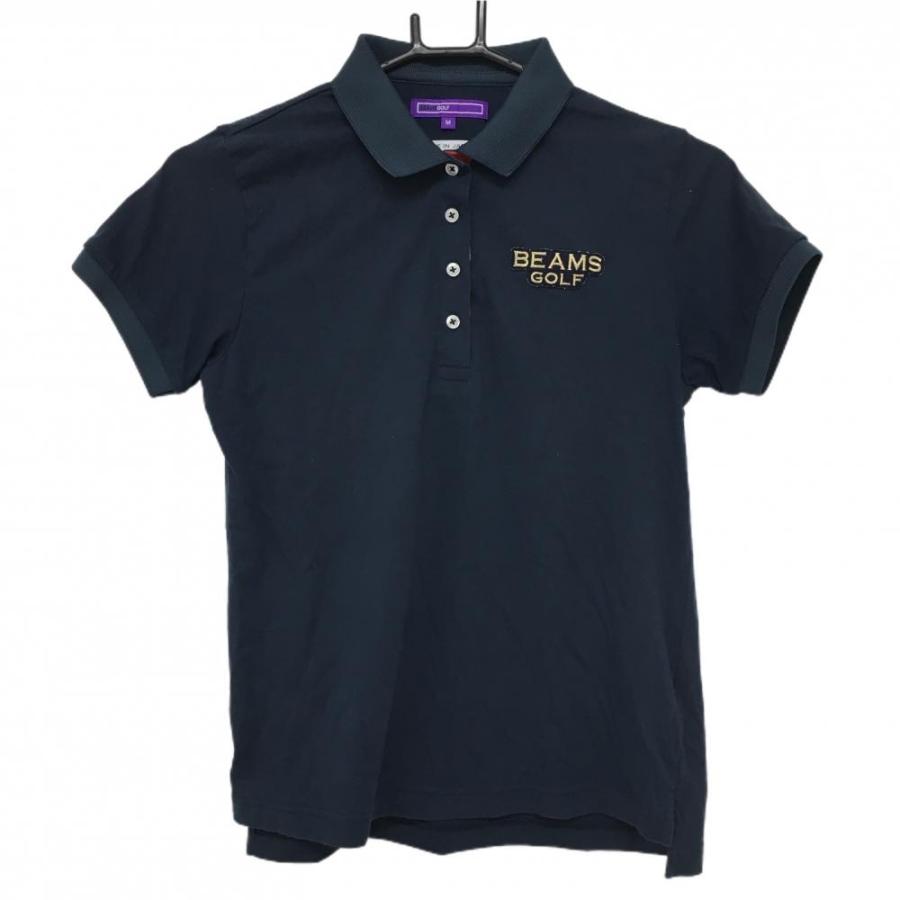 BEAMS GOLF（ビームス ゴルフ） 半袖ポロシャツ ネイビー ロゴワッペン 