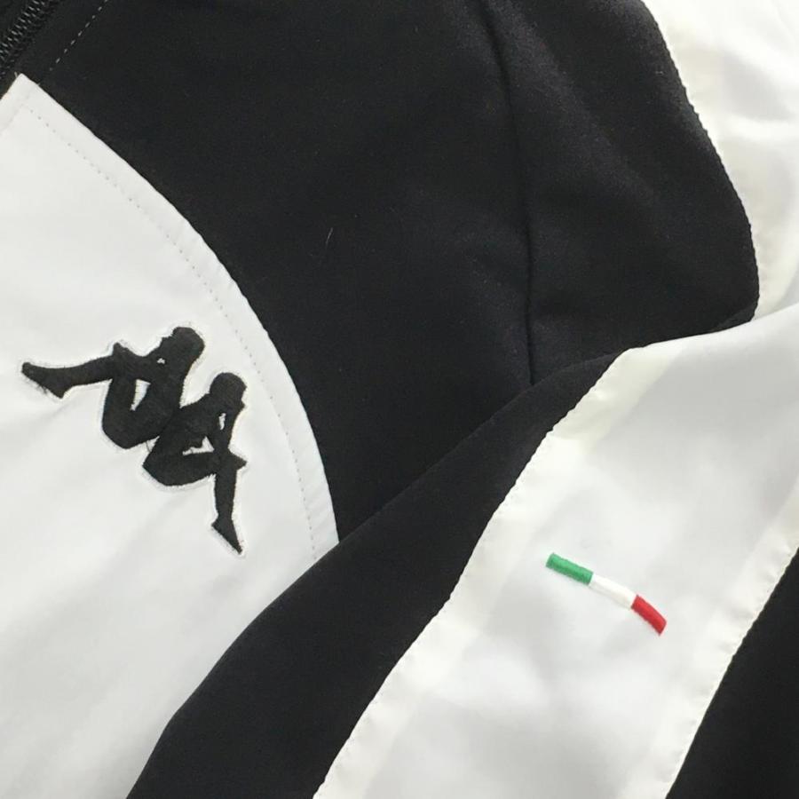 【新品・未使用品】　カッパ　Kappa ゴルフ　ニット　ブルゾン　異素材　L Kappa（カッパ） ジャケットブルゾン 白×黒 裏起毛 一部ニット メンズ