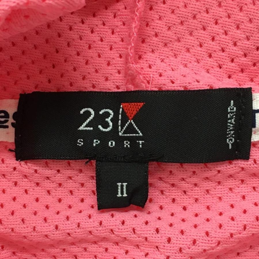 23区GOLF 【超美品】23区スポーツ メッシュパーカー ピンク×白 ロゴ