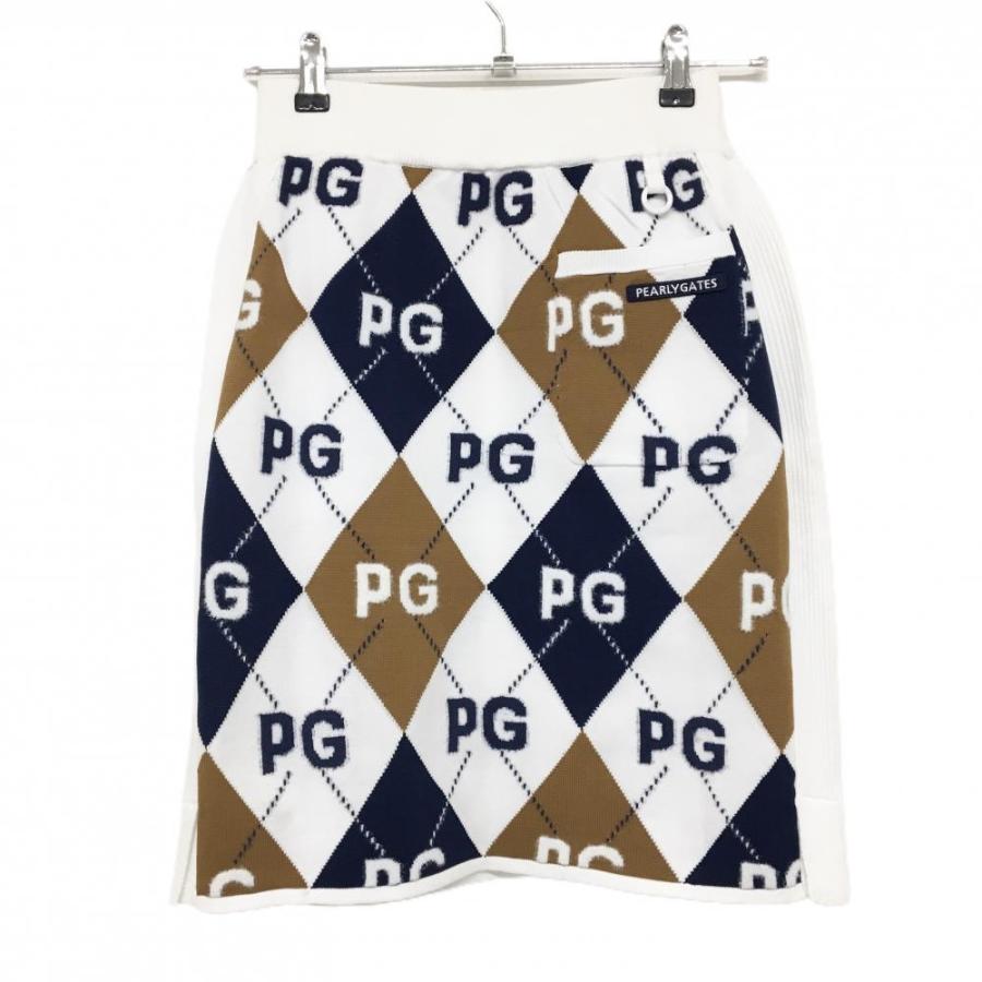 パーリーゲイツ⛳️アーガイル柄スカート⛳️ PEARLY GATES 【新品】パーリーゲイツ ニットスカート 白