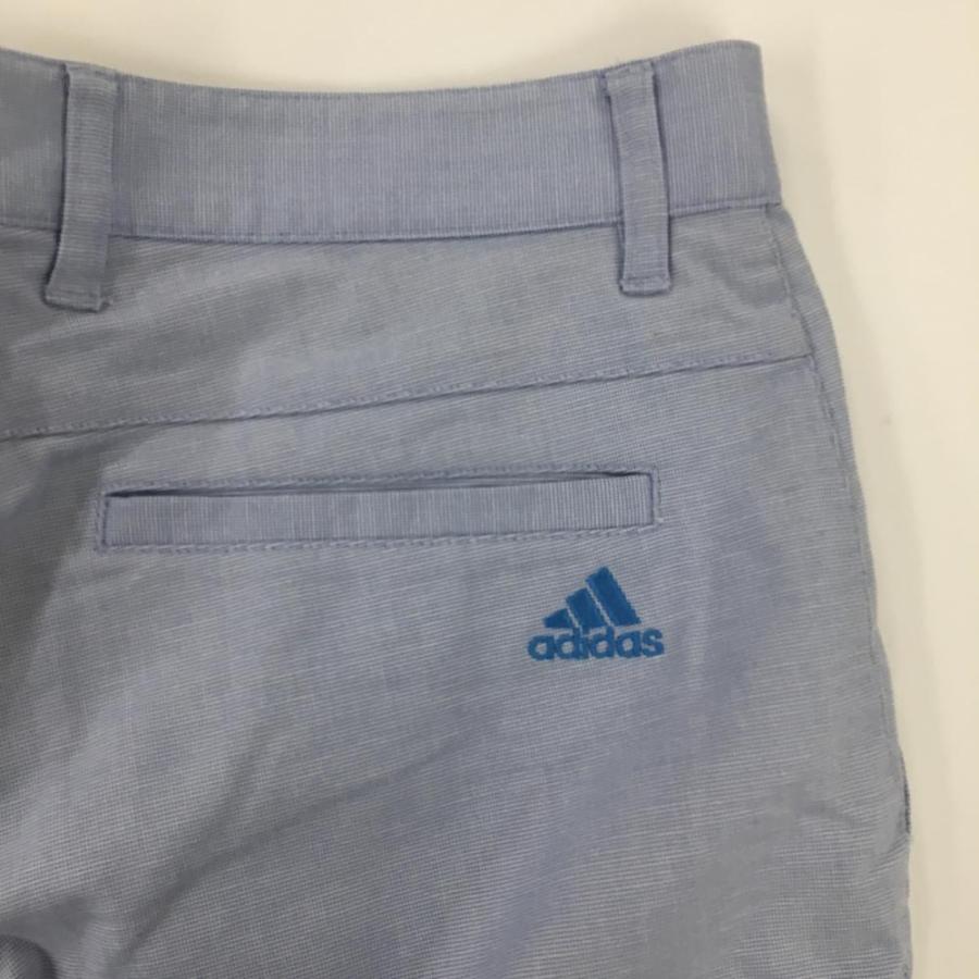 adidas（アディダス） ハーフパンツ ブルー×白 格子柄 バックロゴ 