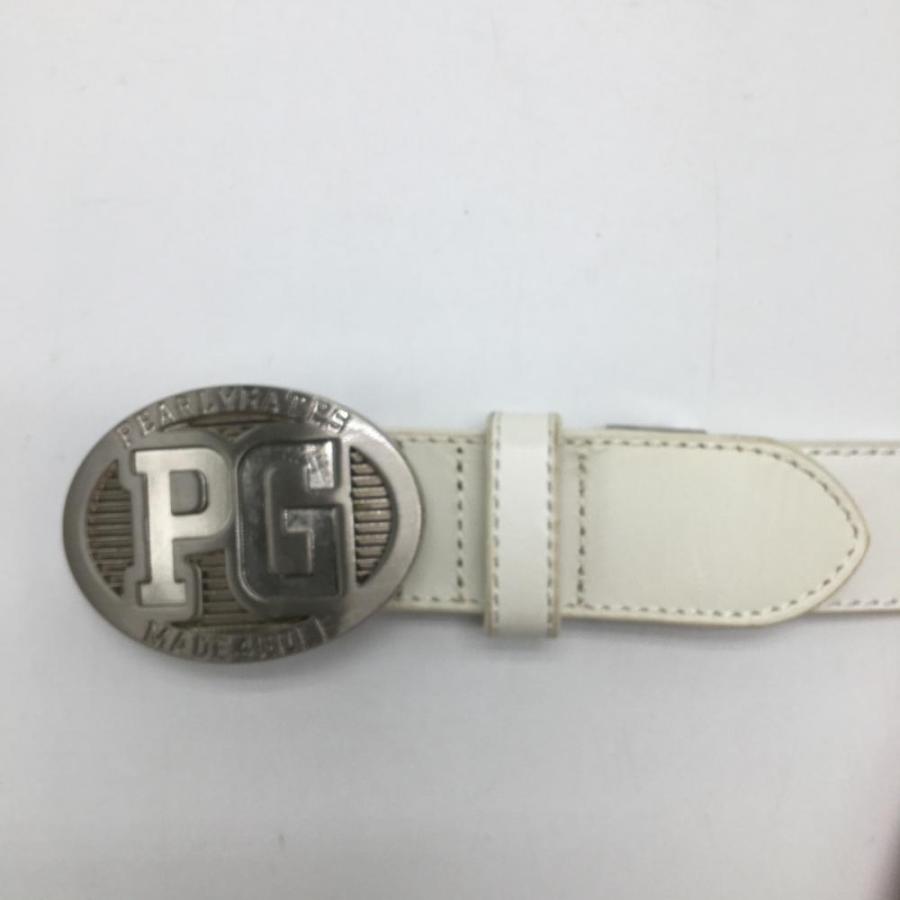 PEARLY GATES（パーリーゲイツ） トップ式ベルト 白 ロゴバックル