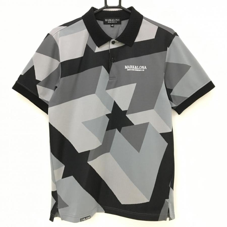 MARK&LONA マークアンドロナ　ポロシャツ　半袖　総柄　メンズ　ゴルフ　L MARK&LONA(マークアンドロナ) ポロシャツ｜中古ゴルフウェア通販