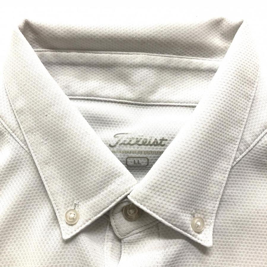 Titleist（タイトリスト） 半袖ポロシャツ 白×ネイビー ボタンダウン