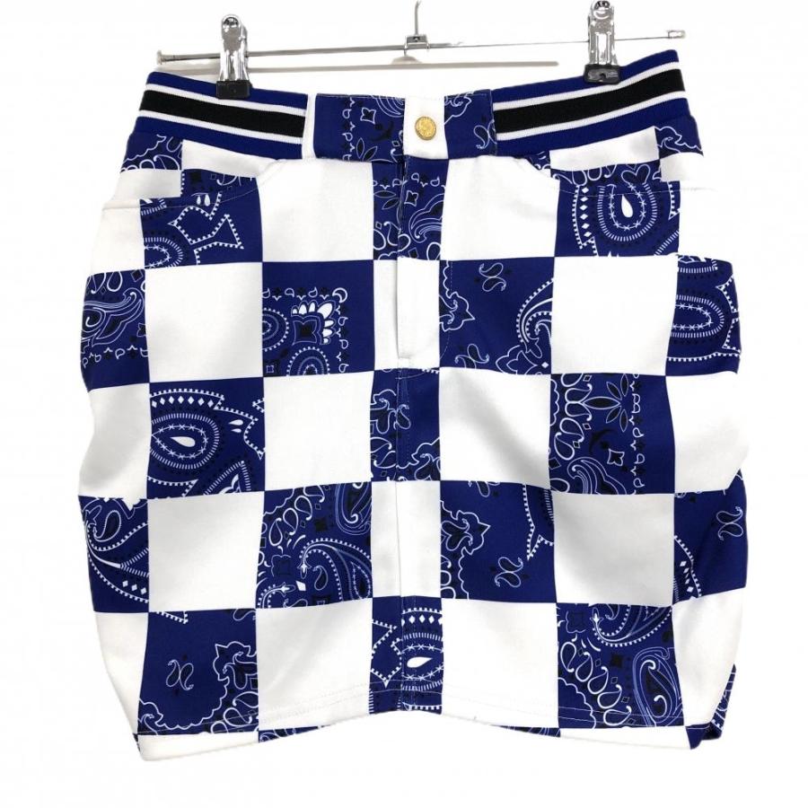 Russeluno（ラッセルノ） スカート ブルー×白 ブロックチェック