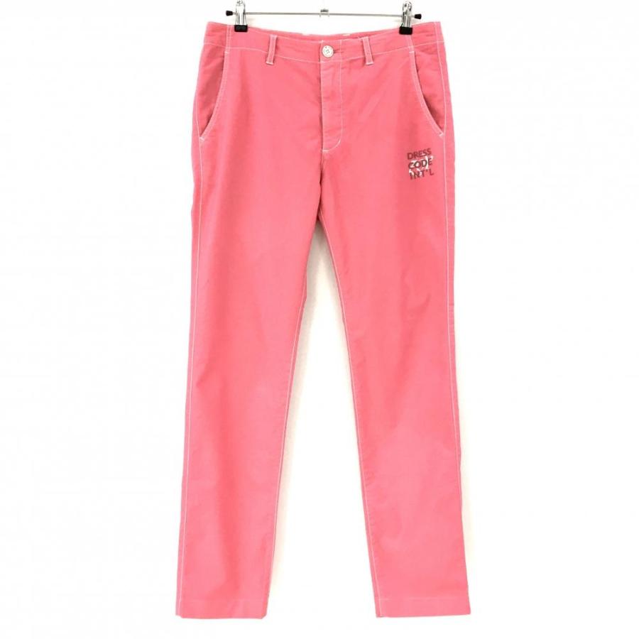 新品 ゾーイ/ZOY ゴルフ　春夏 ストレッチパンツ/定価27500円/W82 ZOY（ゾーイ） パンツ ピンク 白ステッチ サーファー刺しゅう