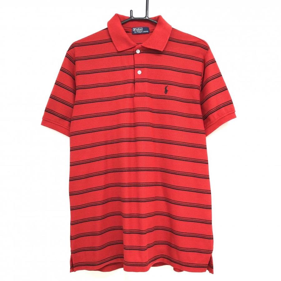POLO RALPH LAUREN（ポロ・ラルフローレン） 半袖ポロシャツ レッド×黒