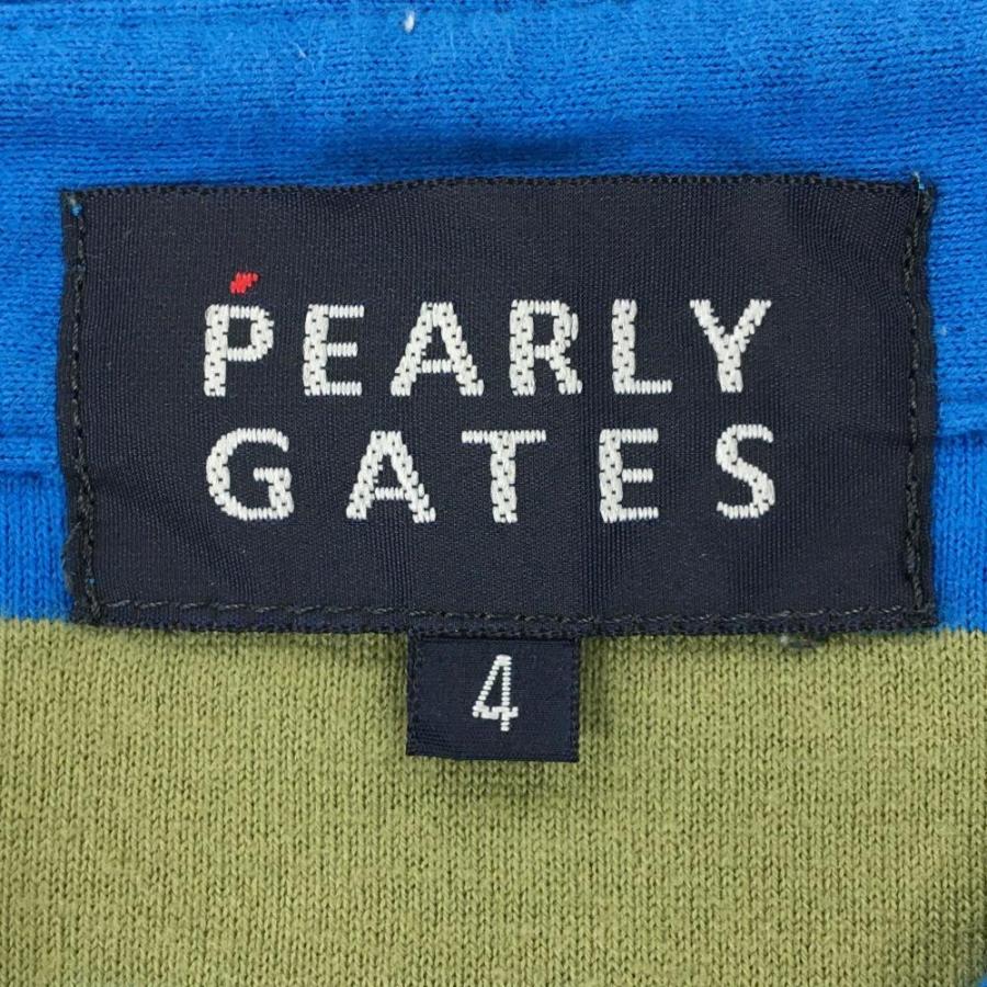 PEARLY GATES（パーリーゲイツ） 半袖ポロシャツ ブルー×カーキ