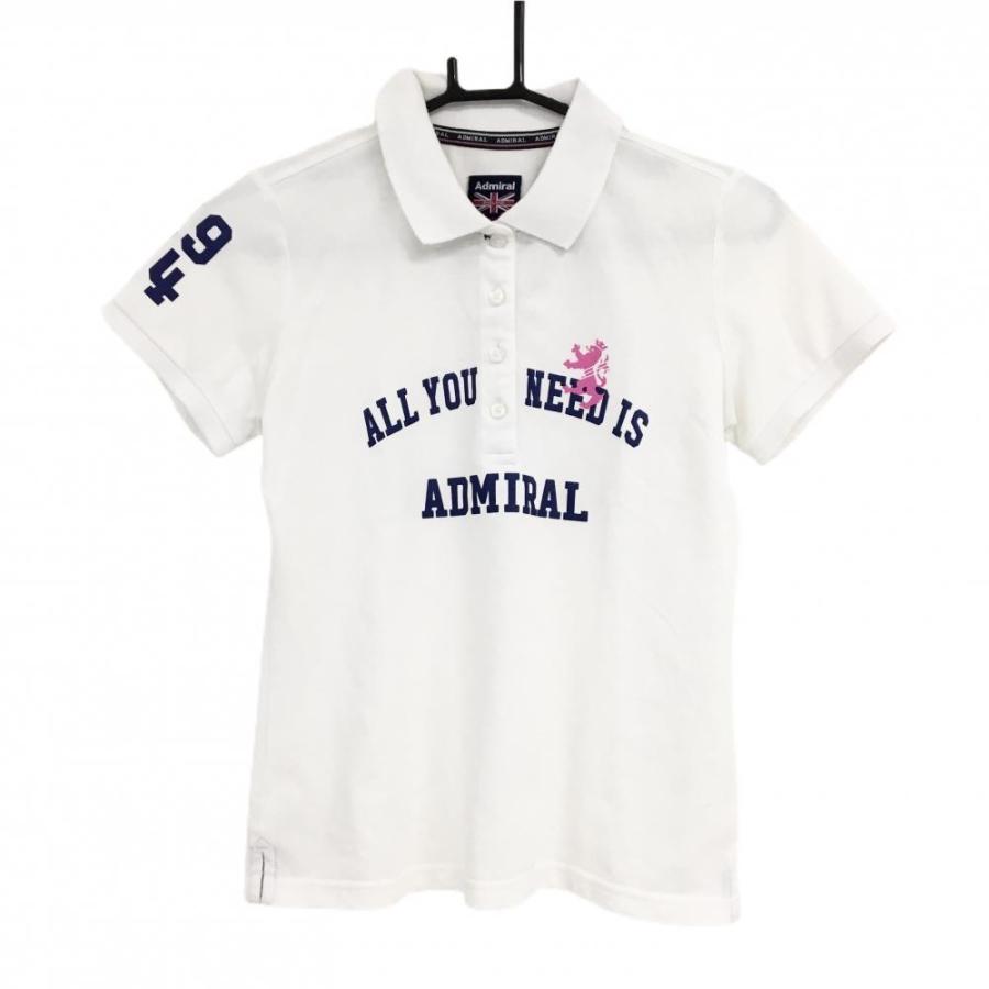 Admiral（アドミラル） 半袖ポロシャツ 白×ネイビー レディース M 