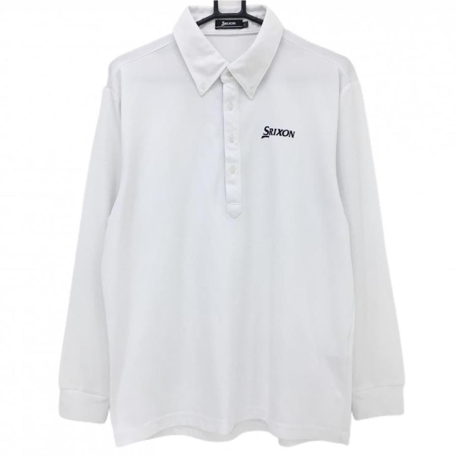 SRIXON スリクソン 長袖ポロシャツ 白 ロゴ刺しゅう ボタンダウン