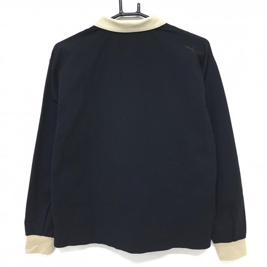 PUMA（プーマ） 【美品】プーマ 長袖ポロシャツ 黒×ベージュ 英字