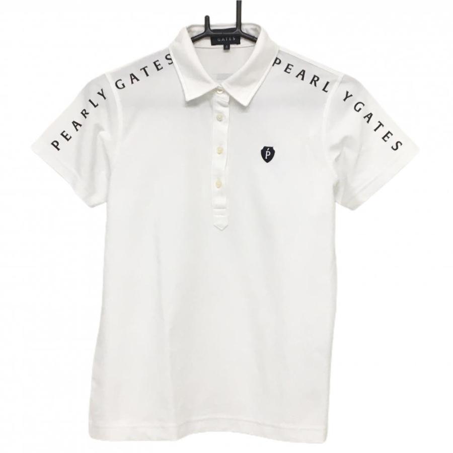 ★パーリーゲイツPEARLYGATES★定番系半袖ポロシャツ新品未使用ホワイト白 PEARLY GATES パーリーゲイツ 半袖ポロシャツ 白×黒 袖・肩ロゴ