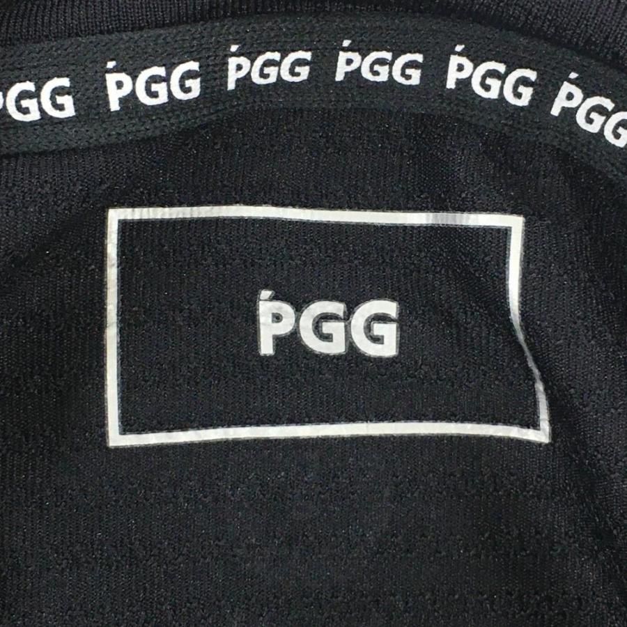 PGG 【美品】PGGパーリーゲイツ 半袖ポロシャツ 黒×白 スタンドカラー