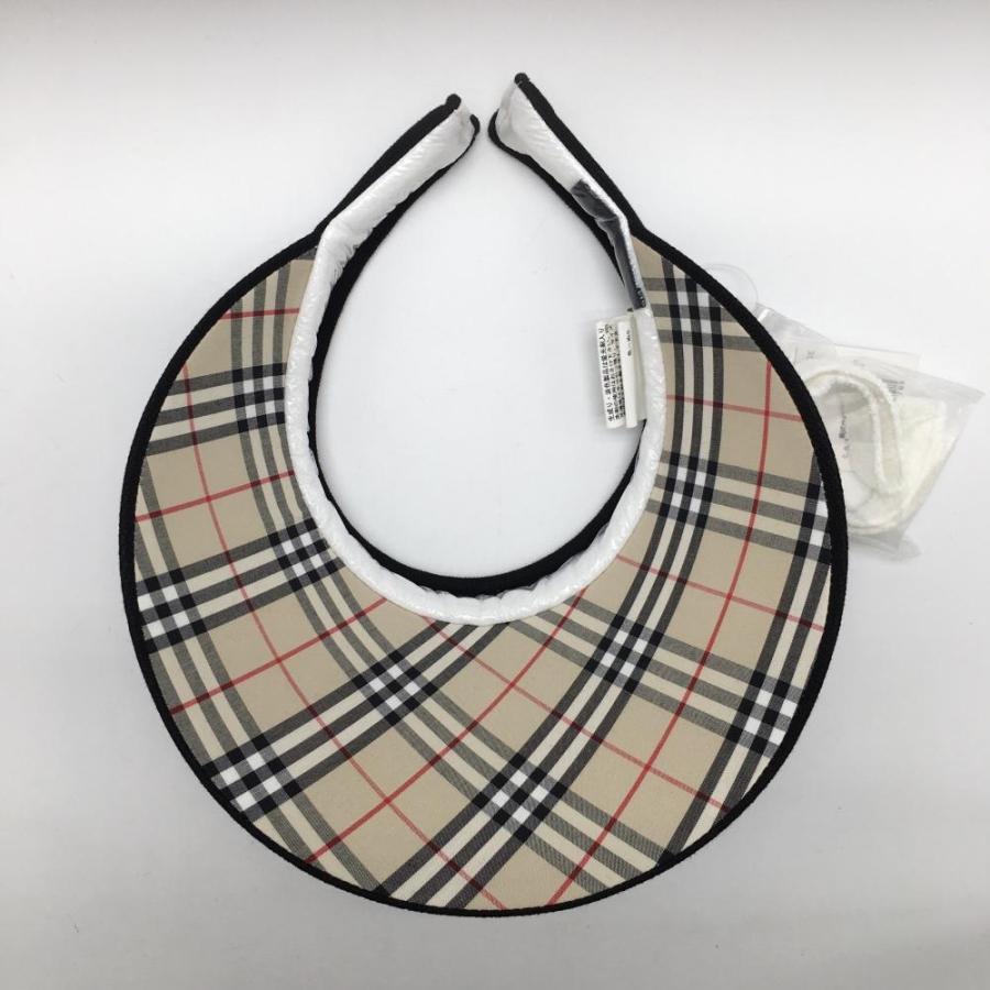 バーバーリーサンバイザーゴルフ BURBERRY（バーバリー） 【新品】バーバリー サンバイザー 黒 つば裏