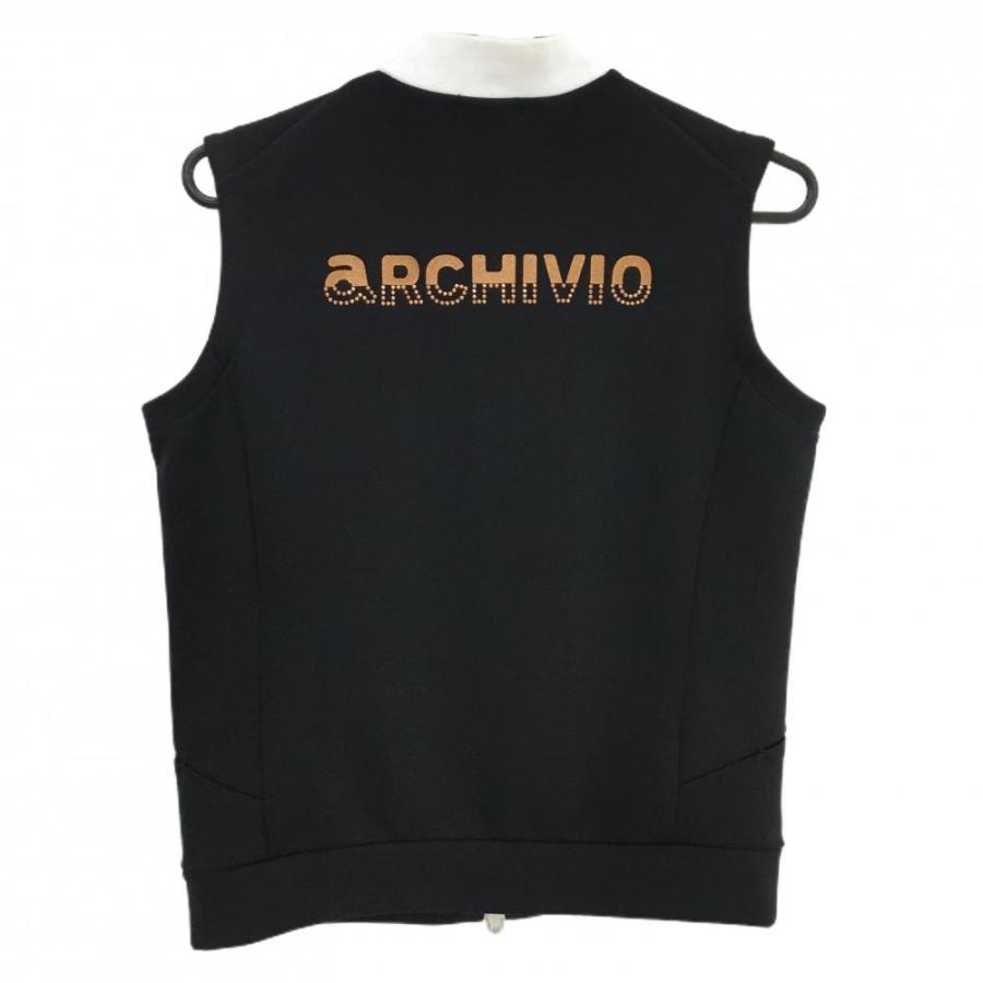 archivio 【美品】アルチビオ ジップベスト 黒×白 ネック異素材