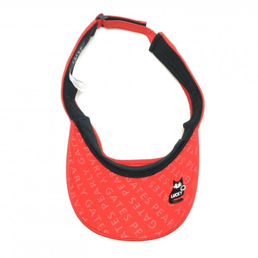 即完シリーズPEARLY GATES バイザー ブラック/レッド PEARLY GATES（パーリーゲイツ） 【超美品】パーリーゲイツ サン