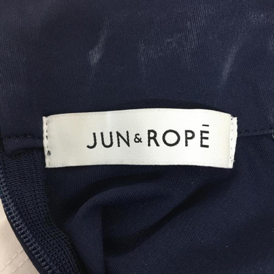 JUN&ROPE ジュンアンドロペ 半袖ハイネックシャツ バイカラー ネイビー JUN&ROPE'（ジュンアンドロペ） 半袖ハイネックシャツ ネイビー×白